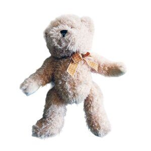 Ganz Plush Bear Orange Ribbon Murdoch Tan 12 Inch Stuffed Animal Vintage H14182